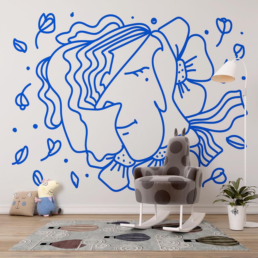 Drawing of a woman with flowers Drawing of a woman with flowers