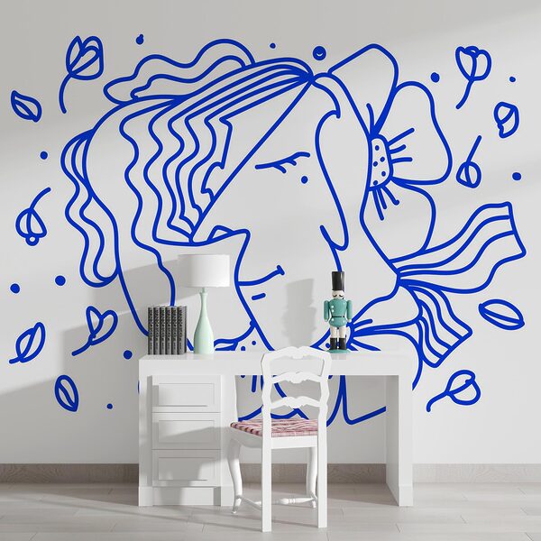 Drawing of a woman with flowers Drawing of a woman with flowers