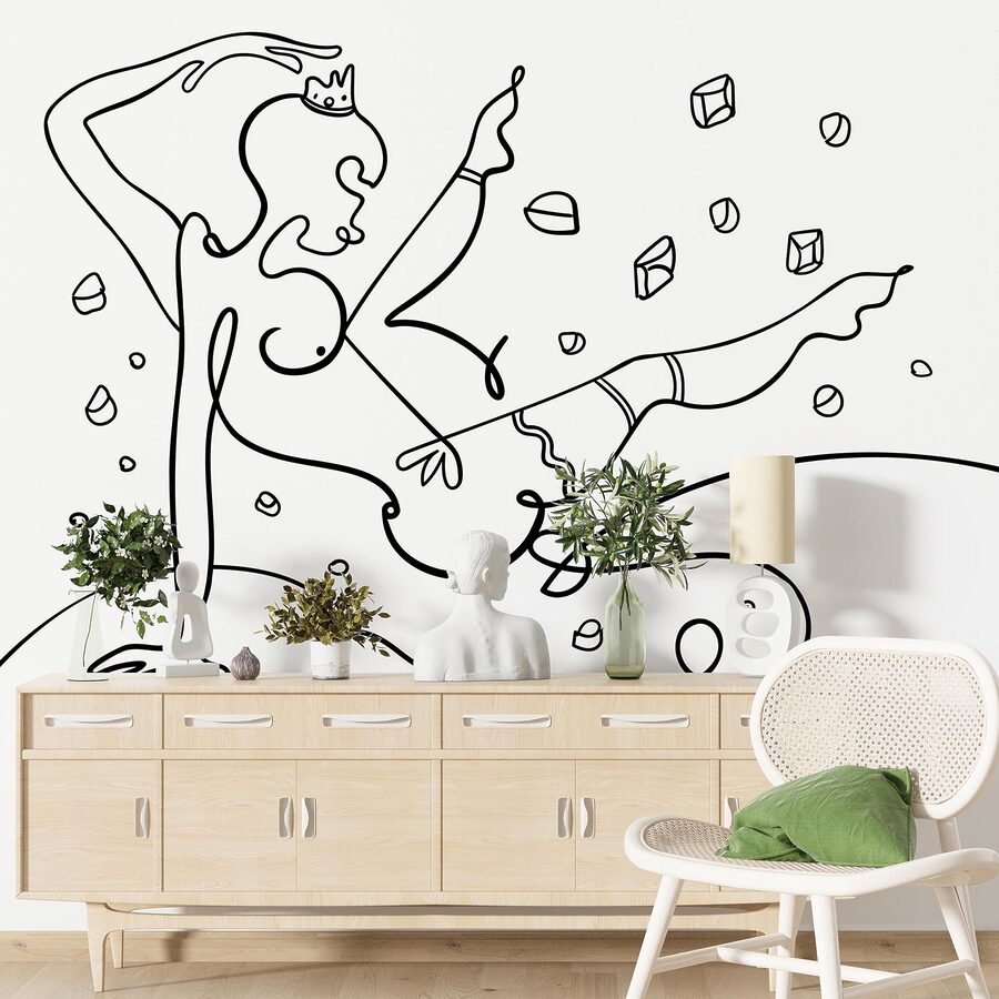 Drawing of a woman dancing Drawing of a woman dancing