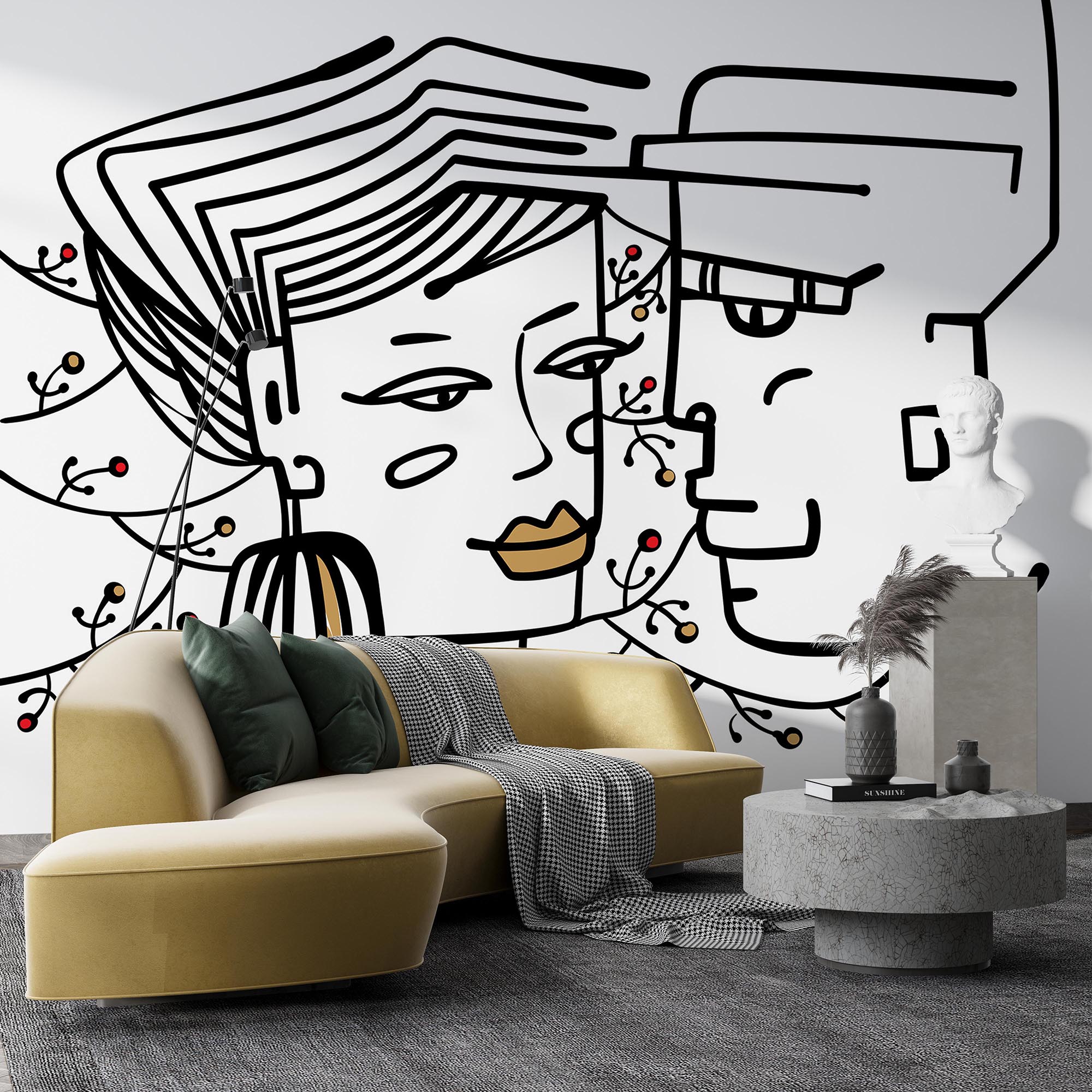 Drawing of a man and a woman