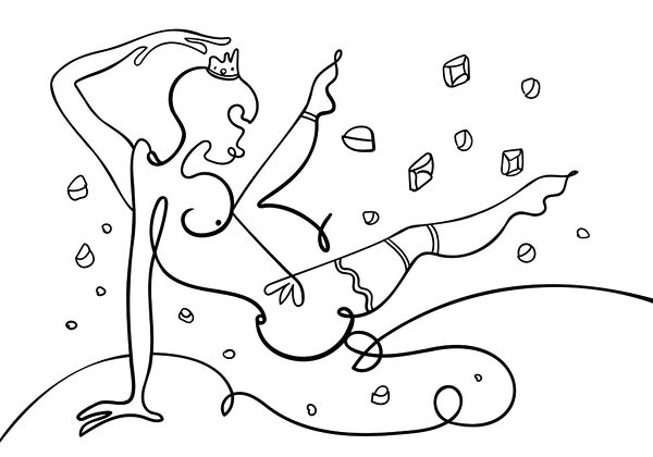 Drawing of a woman dancing Drawing of a woman dancing