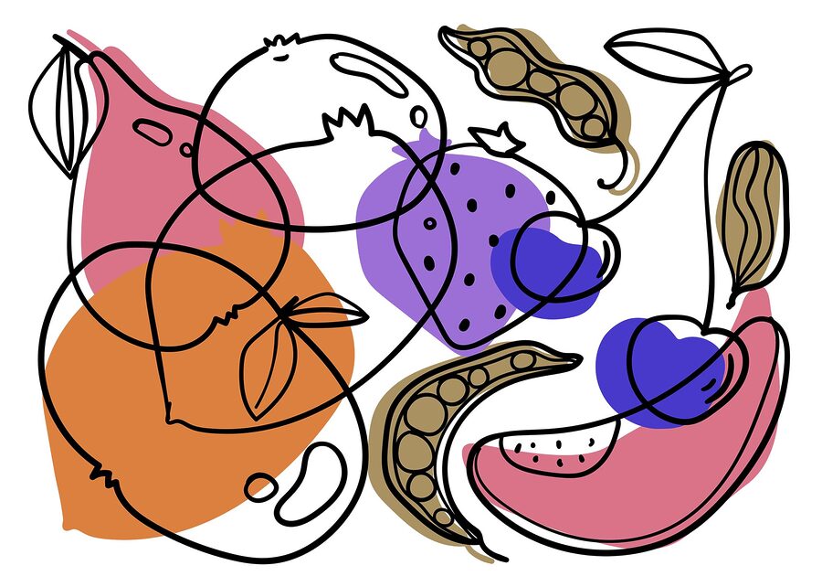 Drawing of different fruits