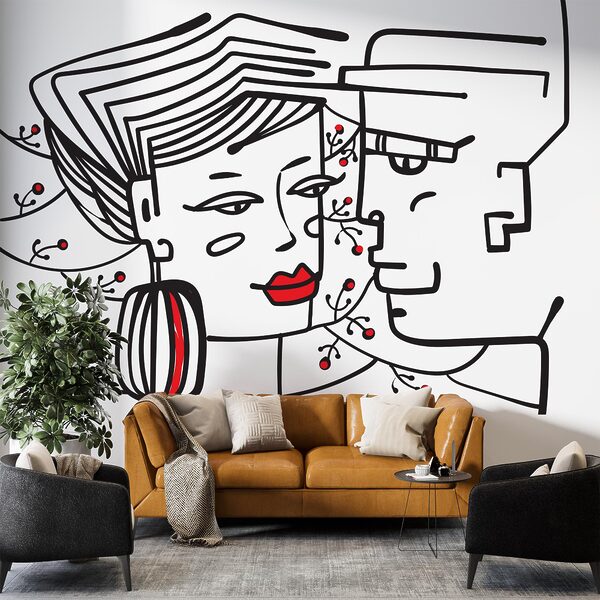 Drawing of a man and a woman