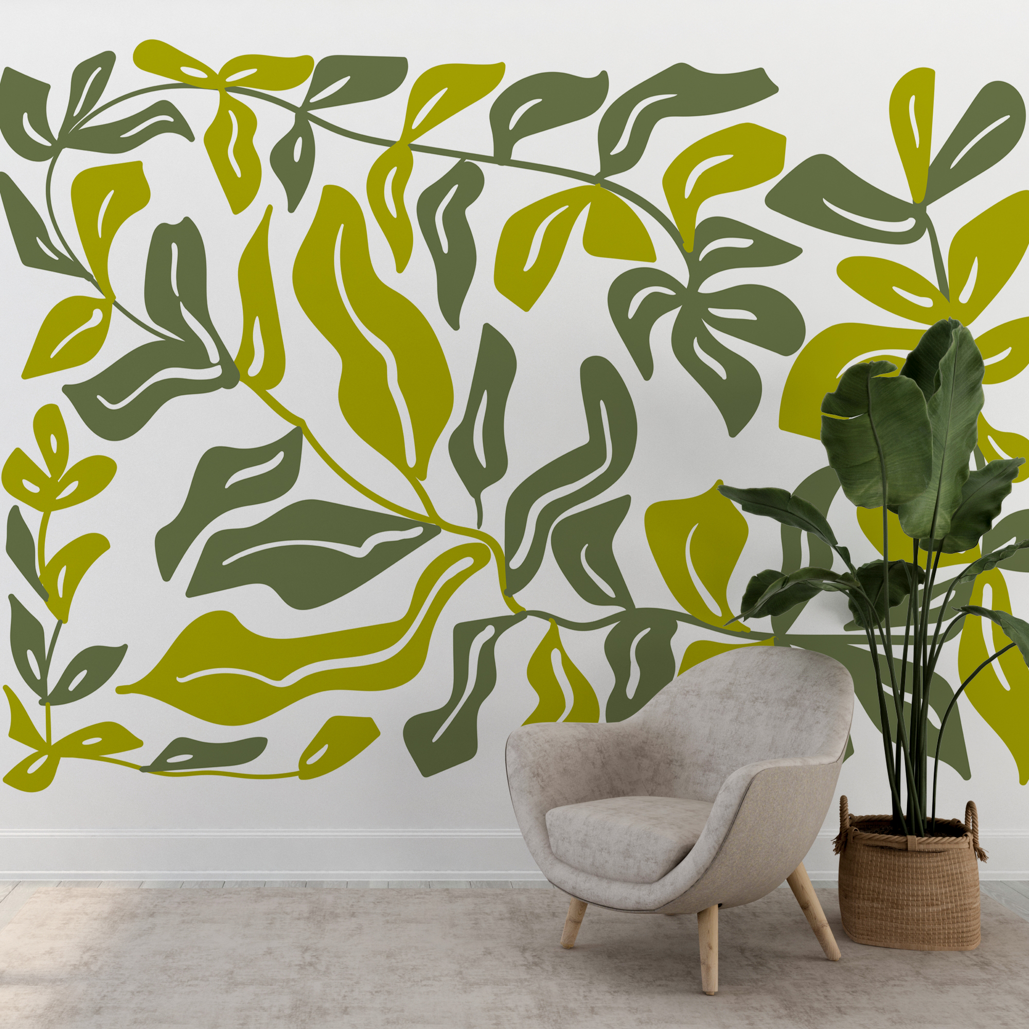 Drawing of leaves and flowers