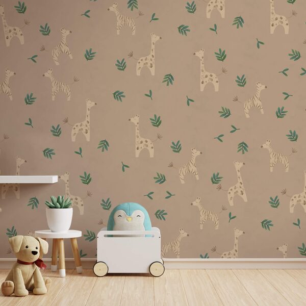 Pattern of giraffes and leaves Pattern of giraffes and leaves