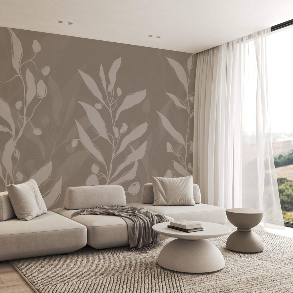 Soft botanical design on a neutral backdrop Soft botanical design on a neutral backdrop