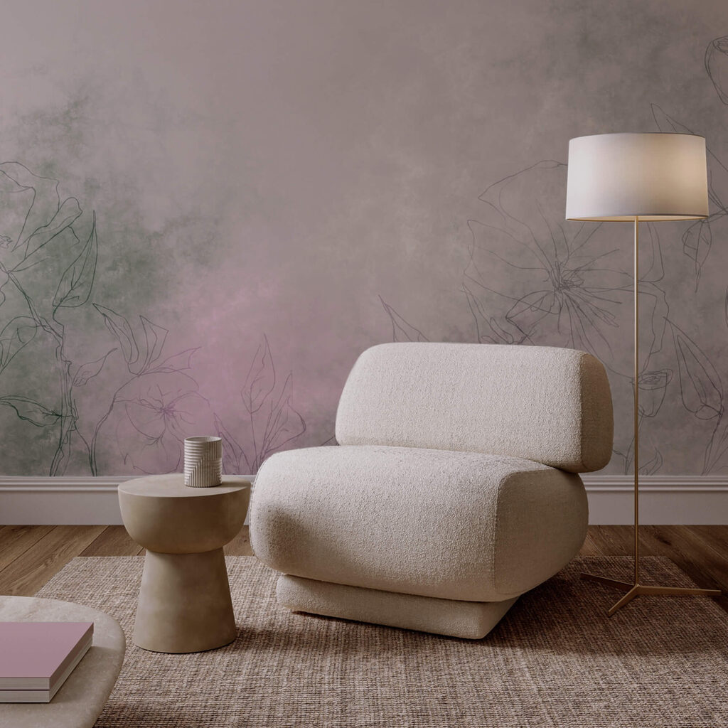 Drawing of flowers on a white surface Drawing of flowers on a white surface