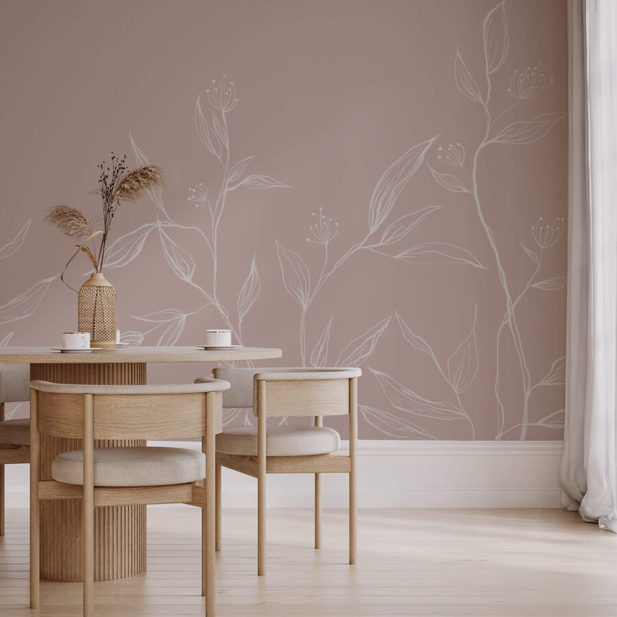 Delicate leaves on soft pastel backdrop Delicate leaves on soft pastel backdrop