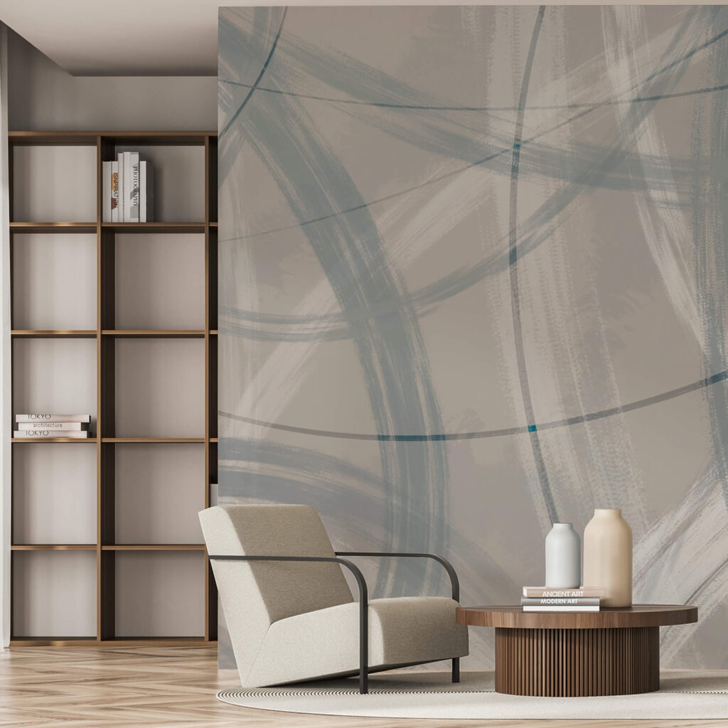 Grey and white background with circles and lines