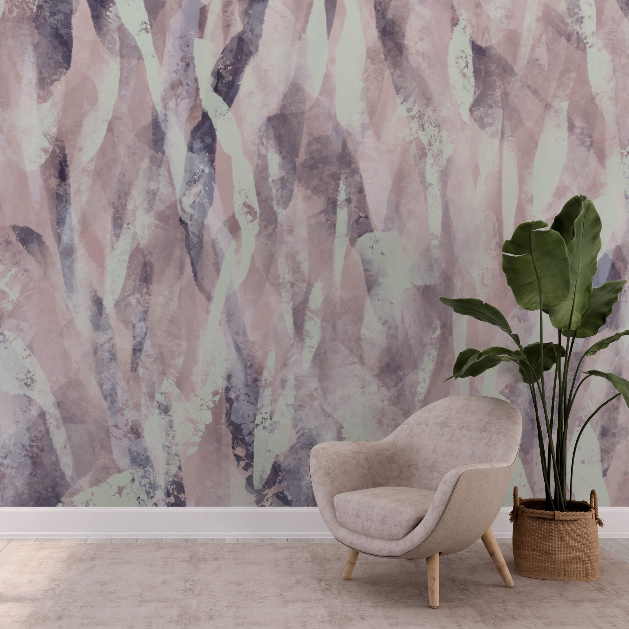 - Soft hues create gentle movement.