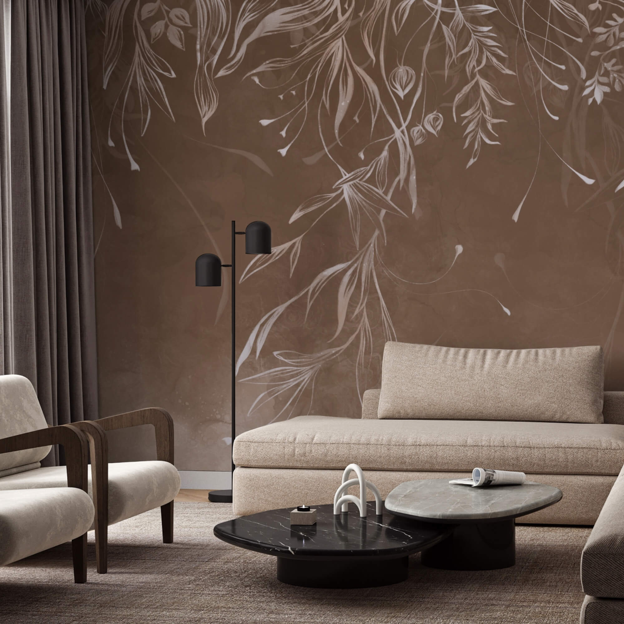 Delicate patterns in soft tones.
