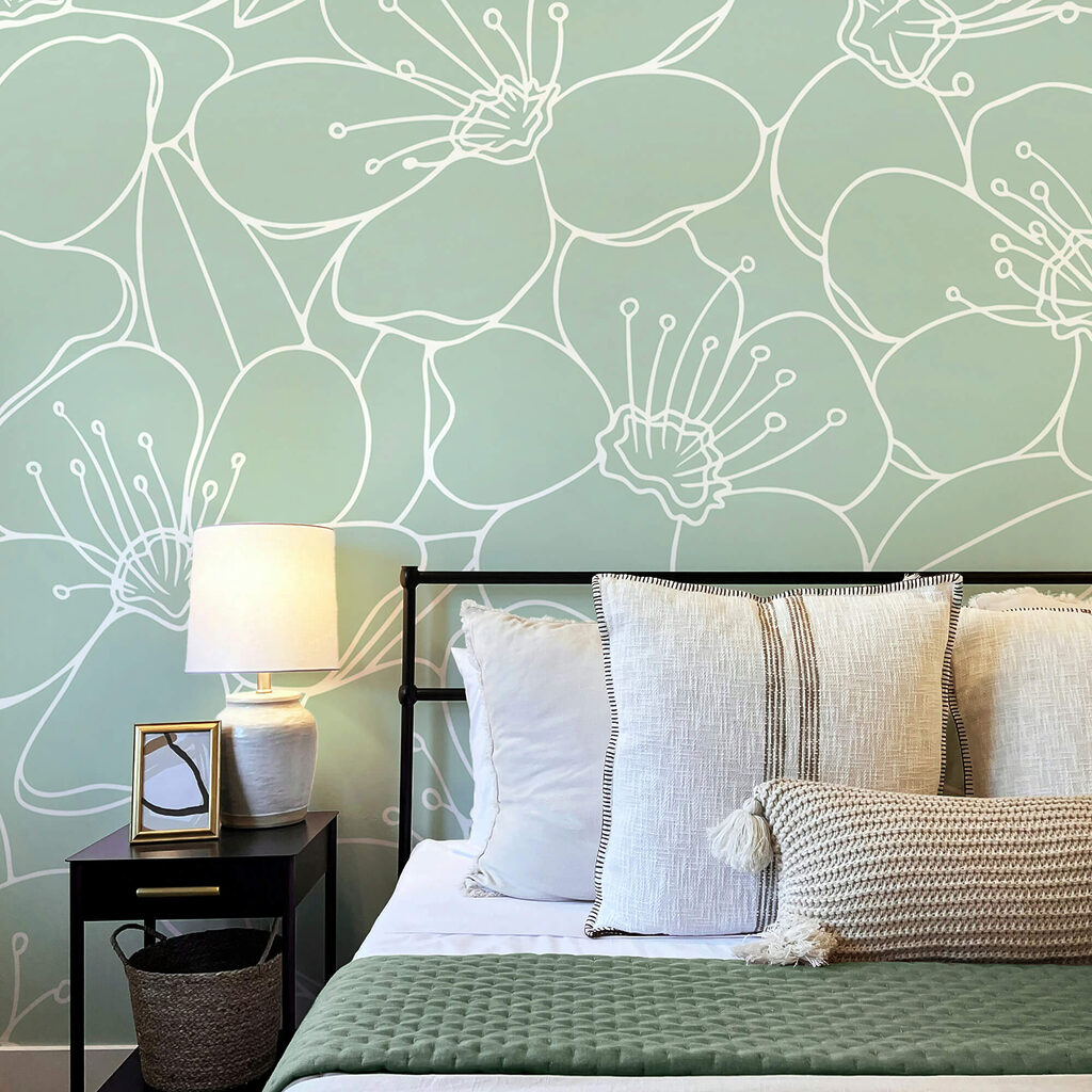 Pattern of flowers and leaves