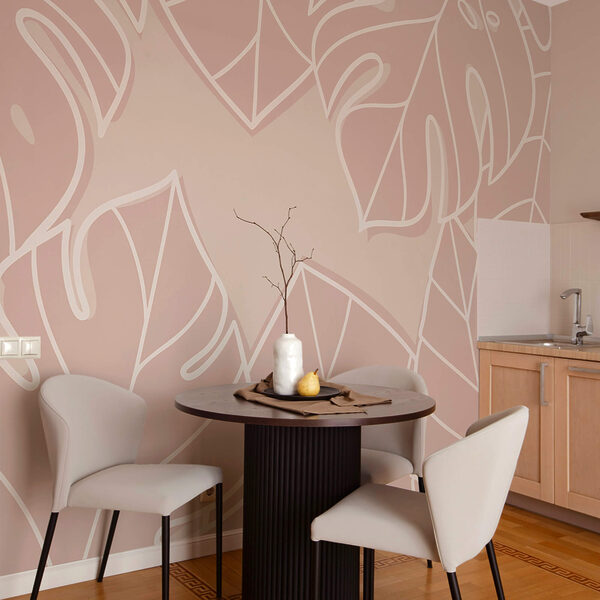 Pink and white leaf pattern Pink and white leaf pattern
