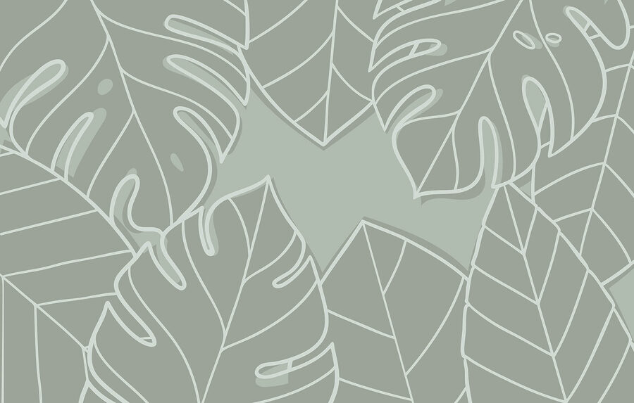 Group of leaves on a gray background Group of leaves on a gray background