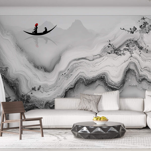 Painting of a woman on a boat Painting of a woman on a boat