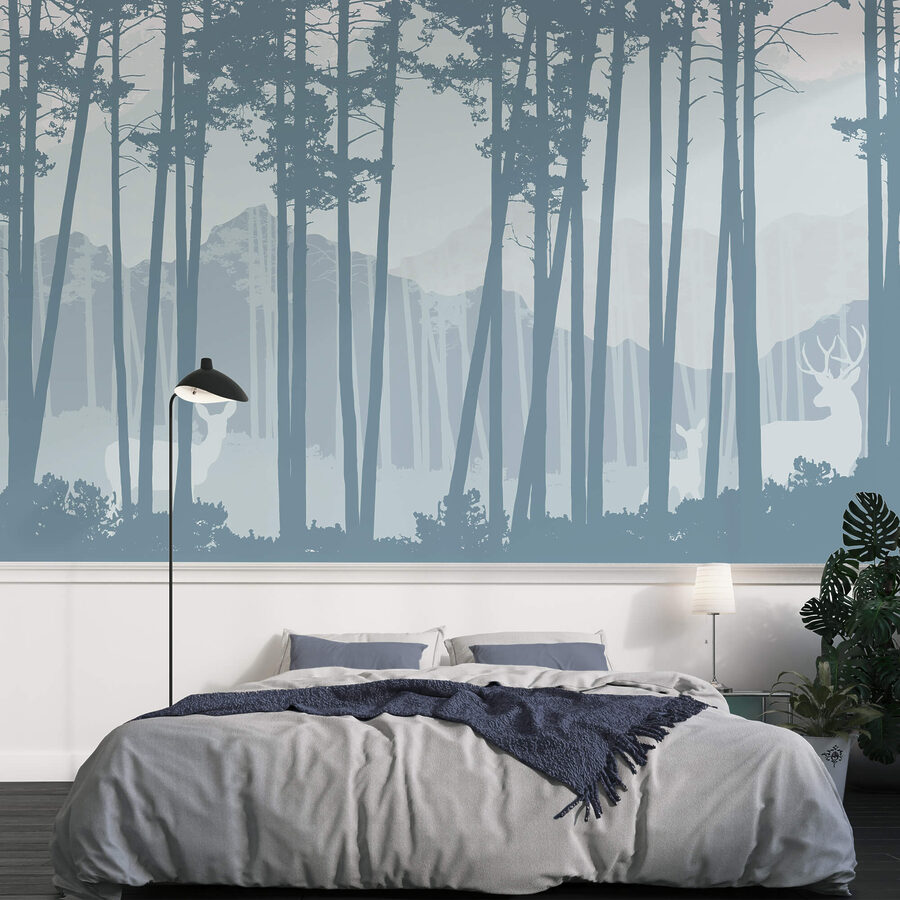 Wall murals Group of trees in a forest