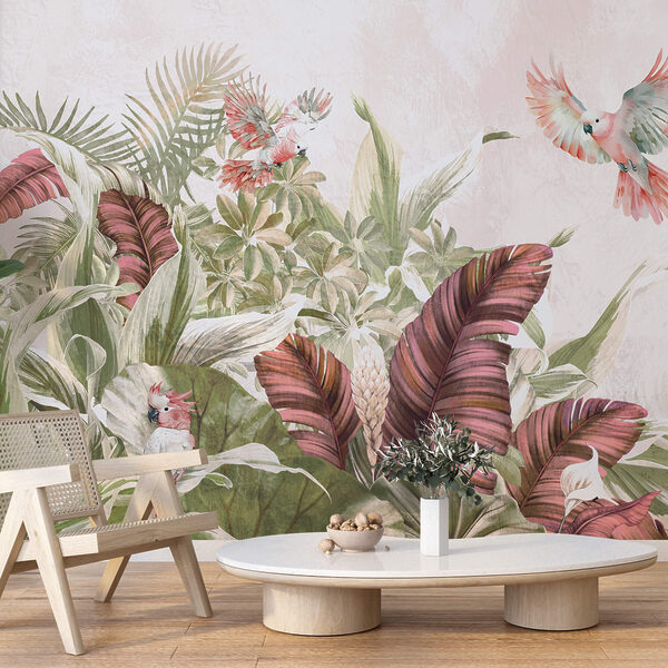 Wall murals Butterfly flying over a flower field (SKU: u95406)