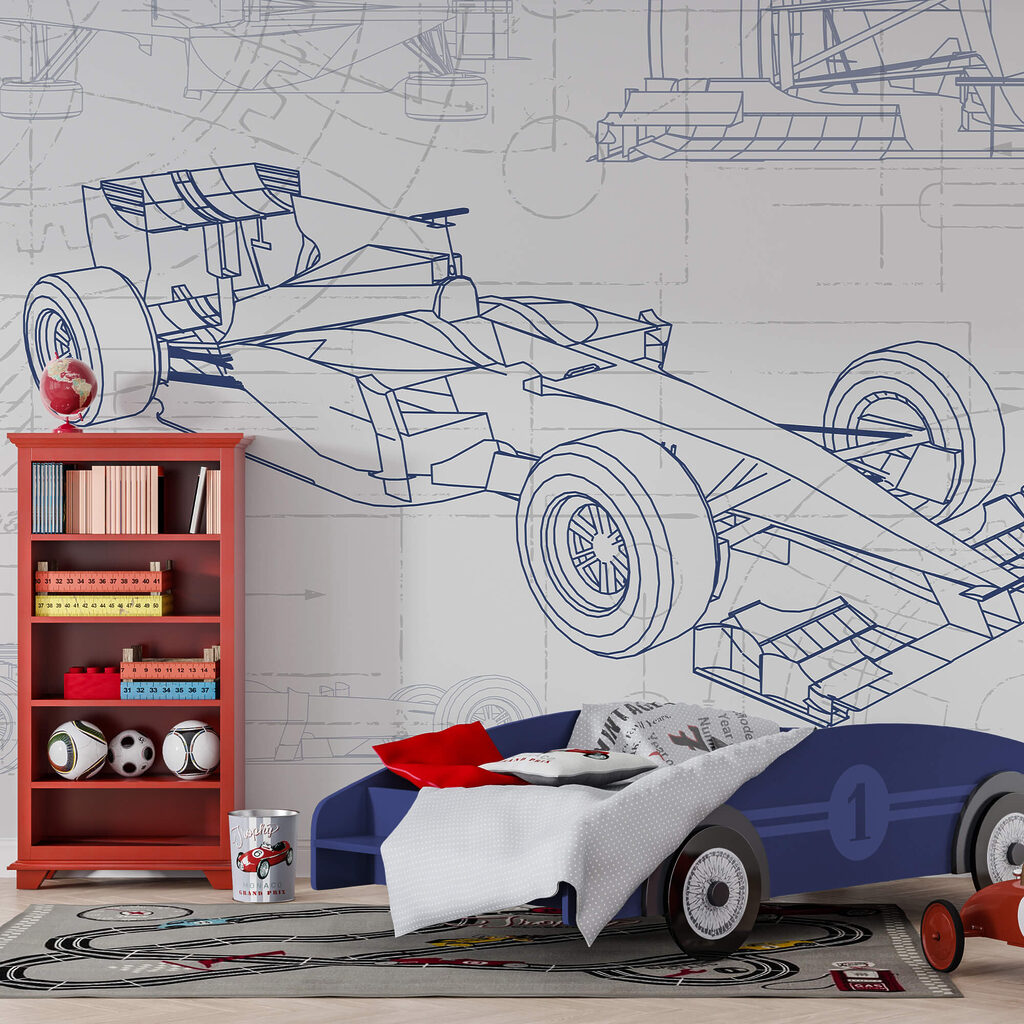 Blueprint of a race car Blueprint of a race car