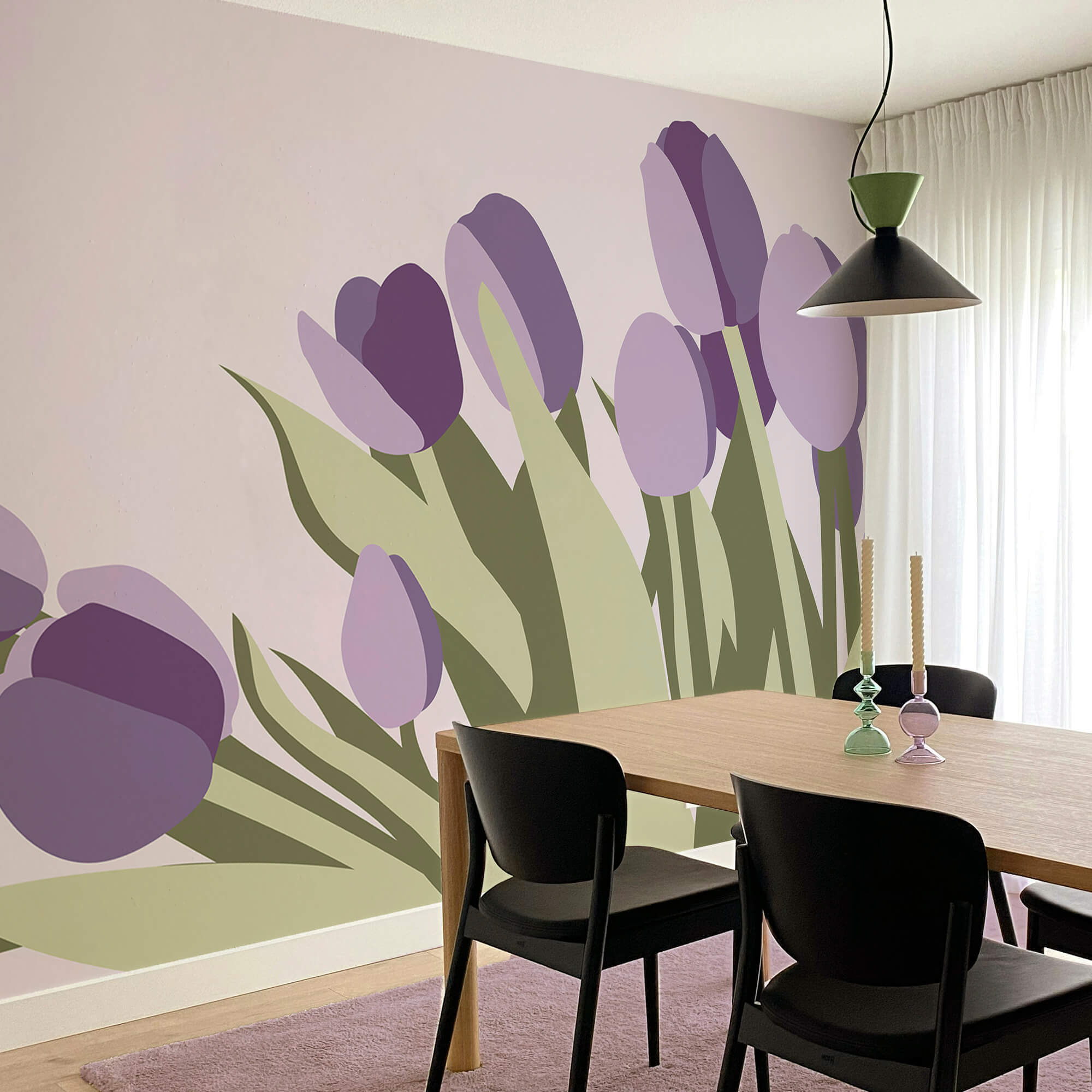 Bunch of purple tulips