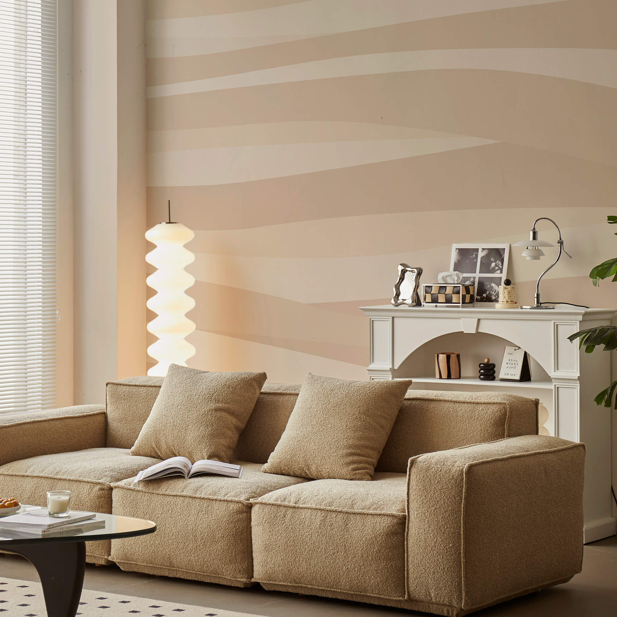 Brown and white wavy pattern