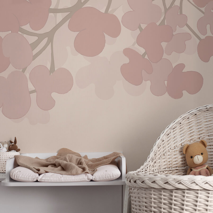 Pink flowers on a white background