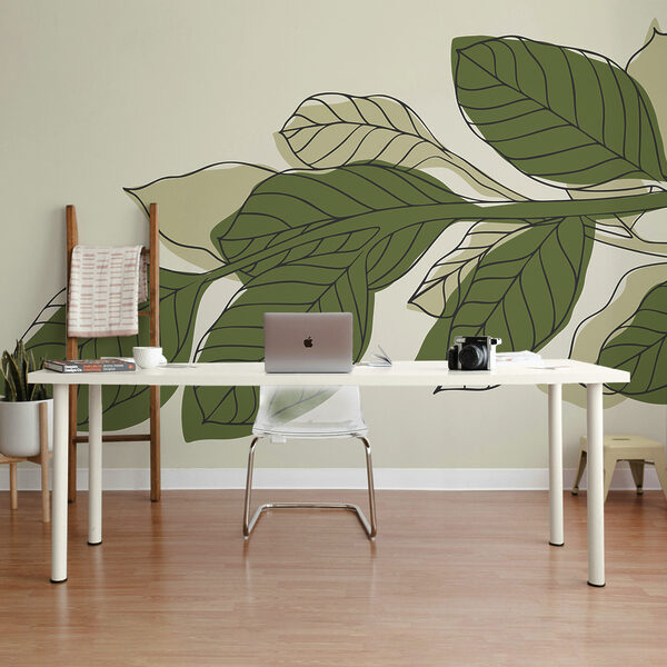 Green leafy plant with black lines Green leafy plant with black lines