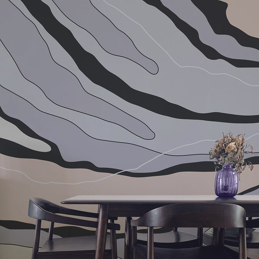 Abstract lines in soft colors.