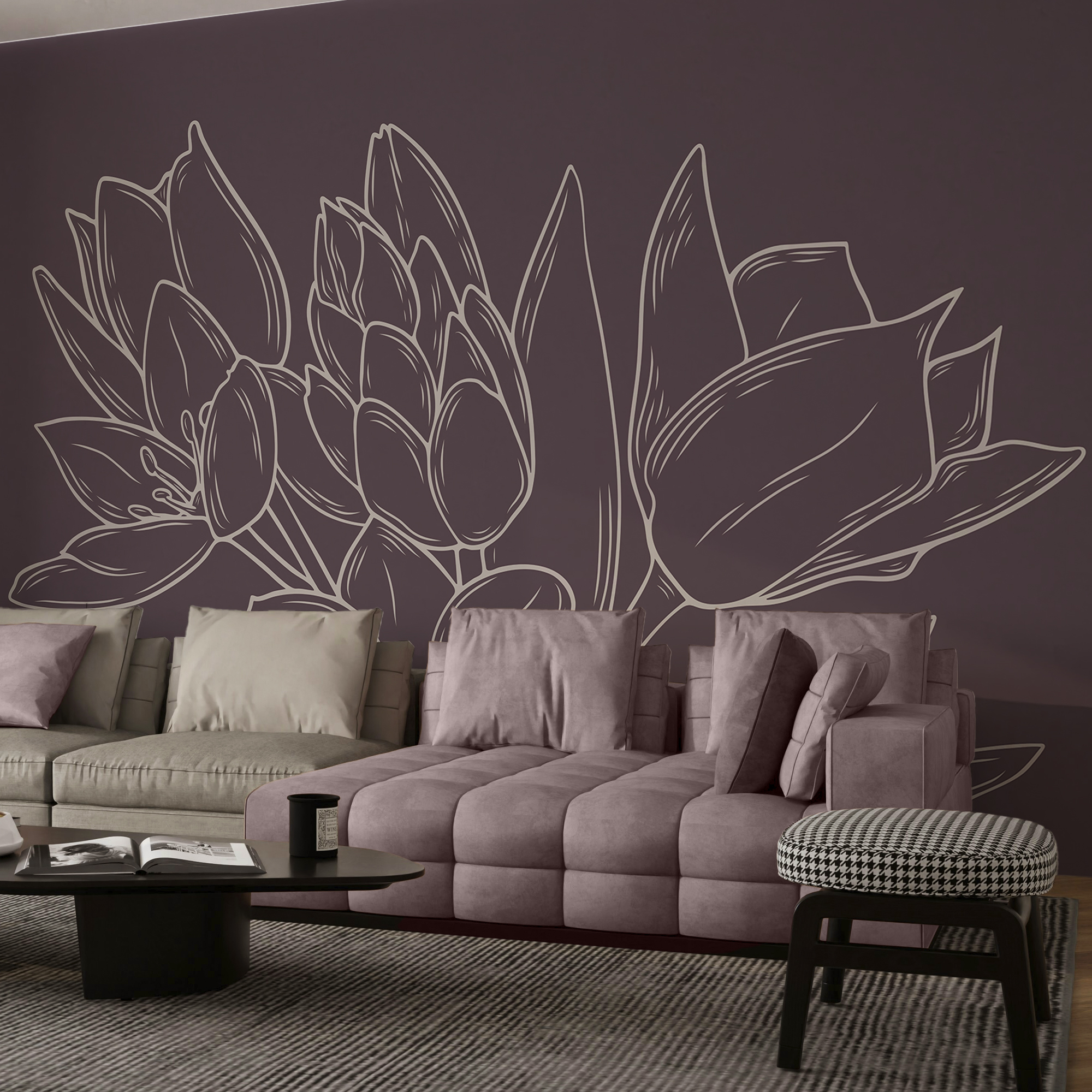 Delicate blooms on a rich backdrop