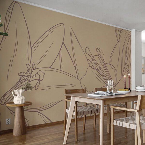 Drawing of a flower Wall murals Drawing of a flower