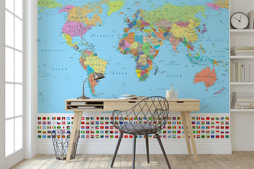 Map of the world with different flags Map of the world with different flags