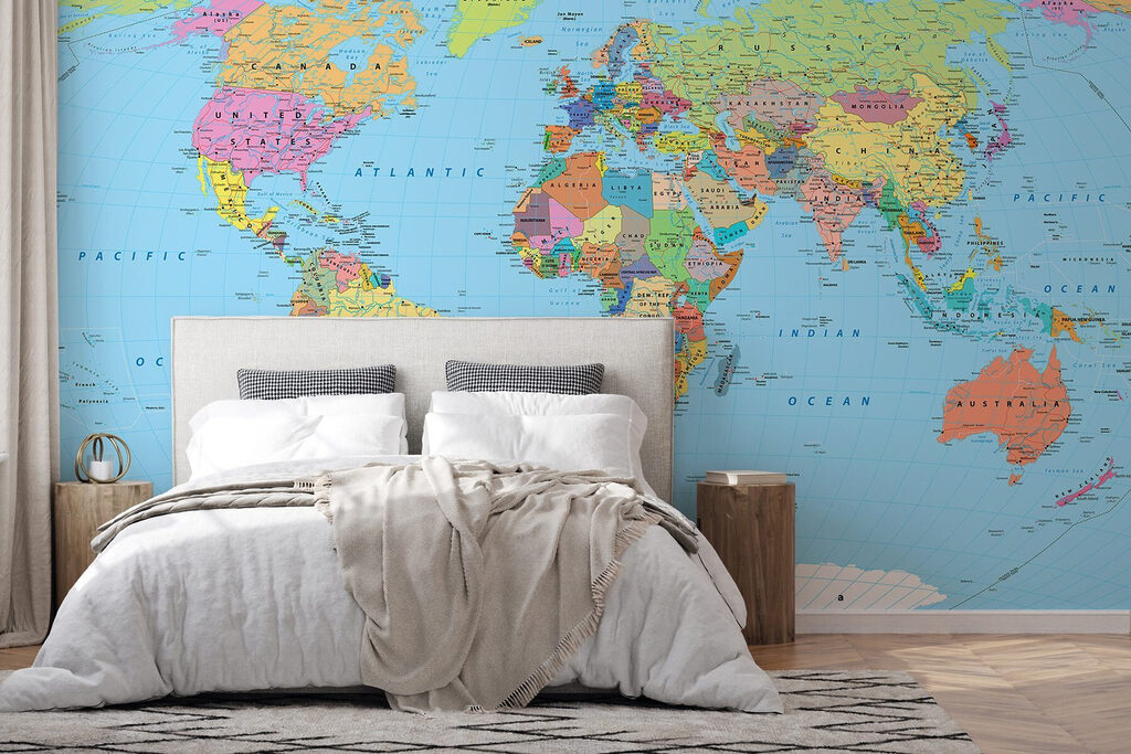 Map of the world with different flags Map of the world with different flags