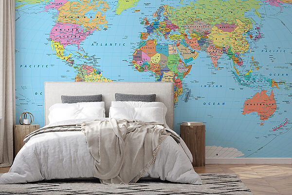 Map of the world with different flags Map of the world with different flags