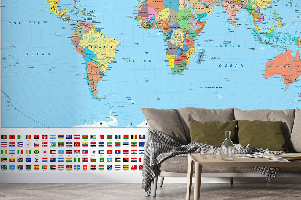 Map of the world with different flags Map of the world with different flags