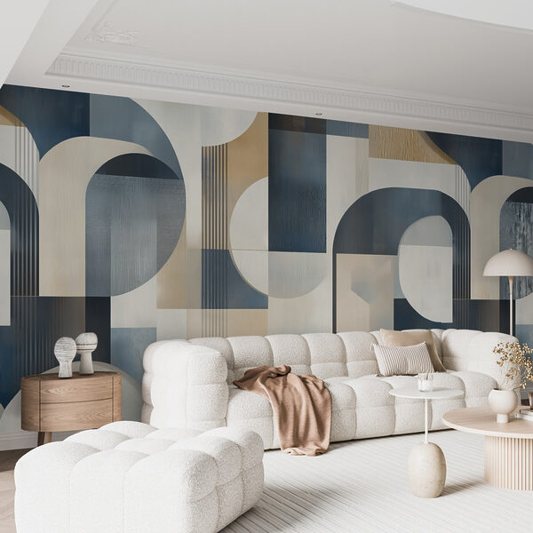 Colorful art piece with curved shapes Colorful art piece with curved shapes
