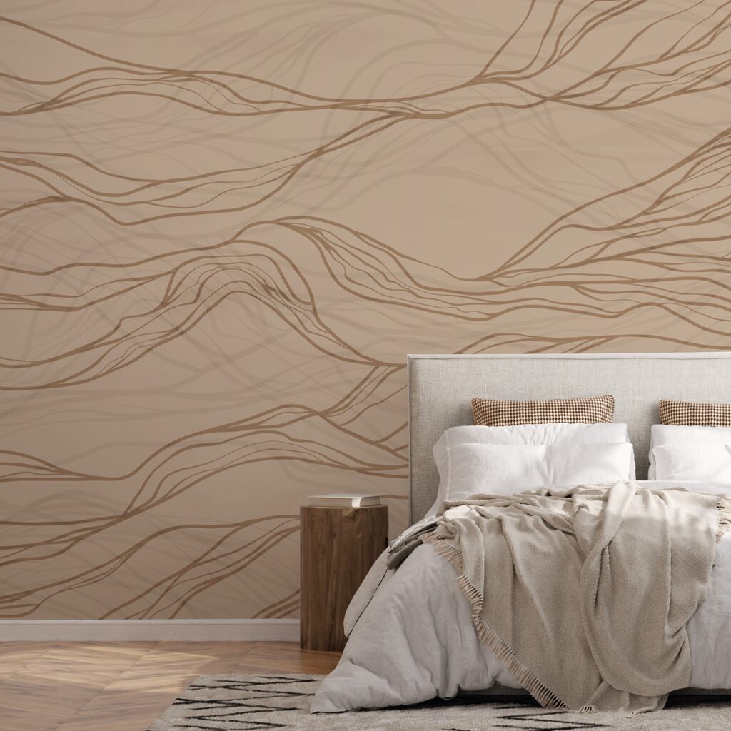 Brown lines on a beige background