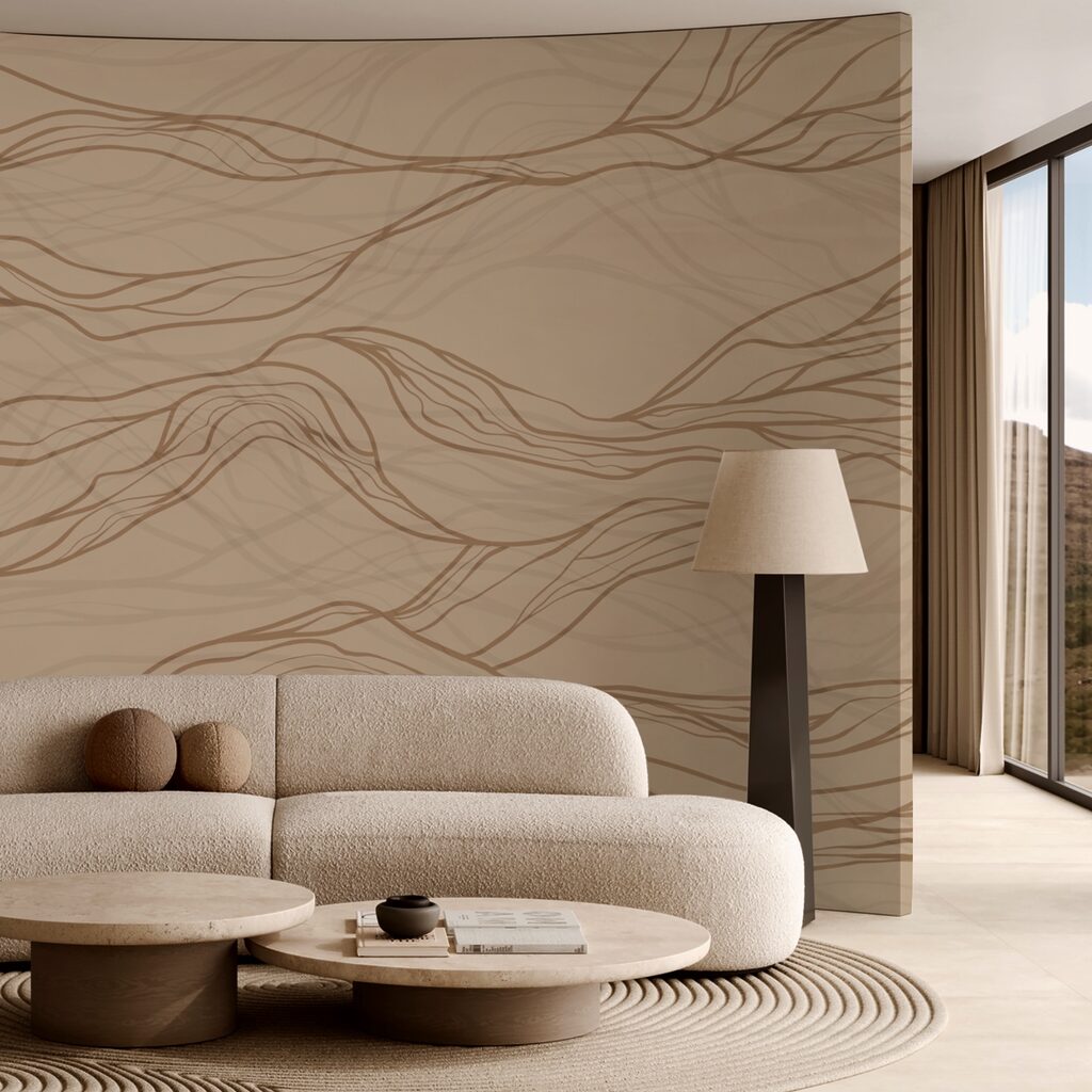 Brown lines on a beige background