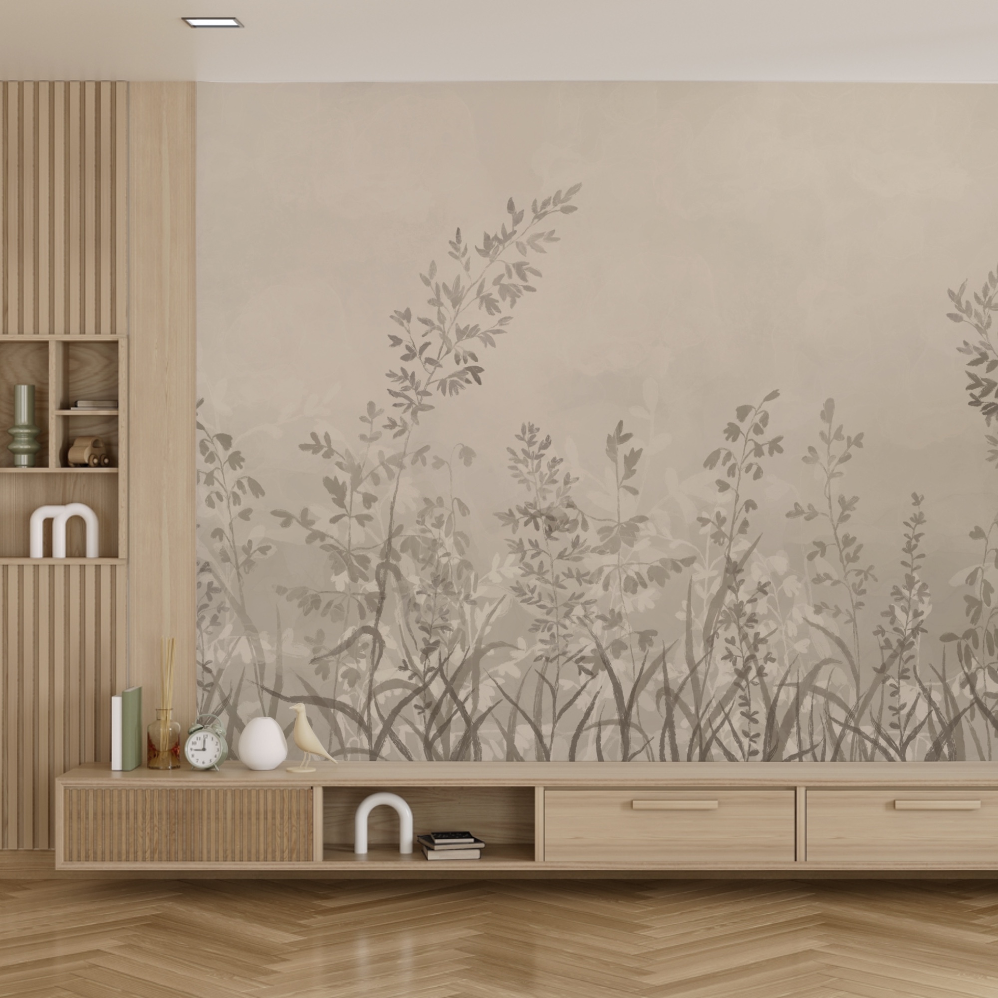 Soft foliage in muted tones
