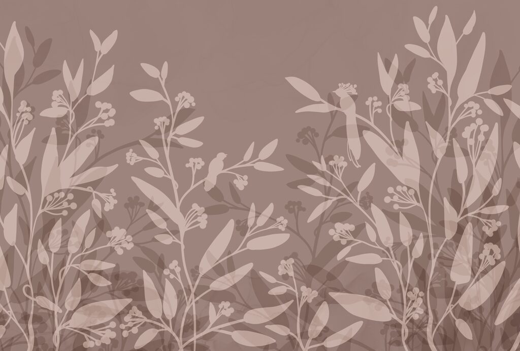 Gentle leaf silhouettes on muted background Gentle leaf silhouettes on muted background