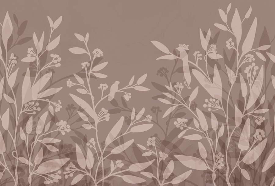 Gentle leaf silhouettes on muted background Gentle leaf silhouettes on muted background