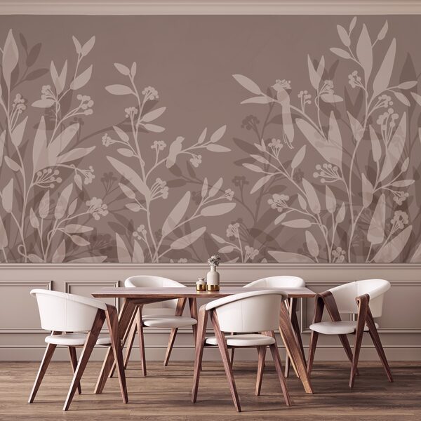 Gentle leaf silhouettes on muted background Gentle leaf silhouettes on muted background