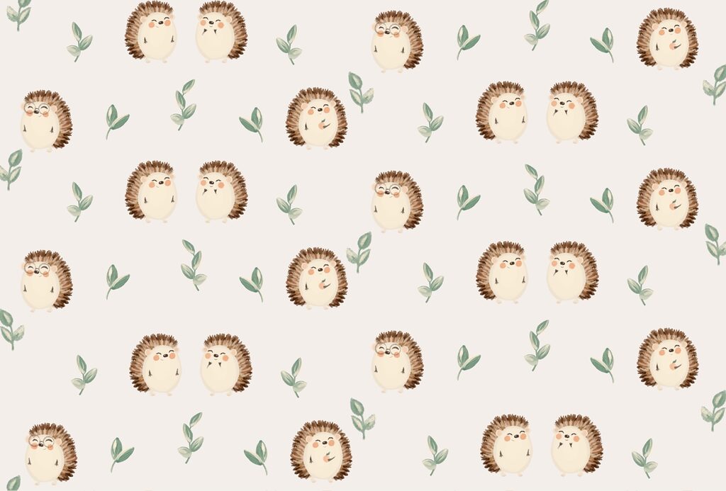 Pattern of hedgehogs and leaves t00163p 1024x693 - Pattern of hedgehogs and leaves - tegory
