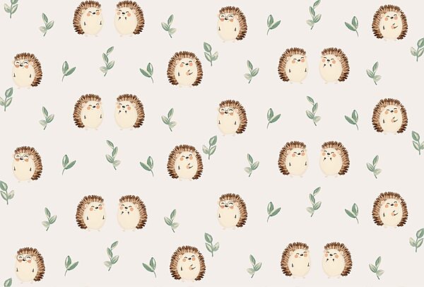 Pattern of hedgehogs and leaves t00163p 600x406 - Pattern of hedgehogs and leaves - tegory