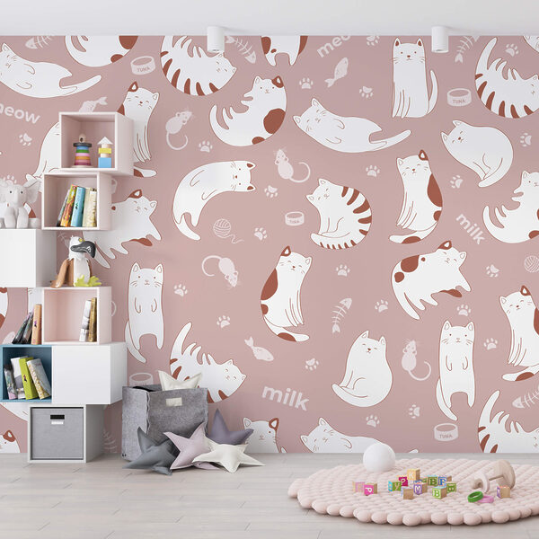 Wall murals Wall murals Pattern of cats and mice (SKU: t00172v1)