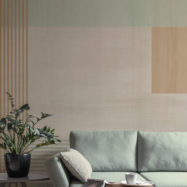 Abstract shapes and soft colors blend