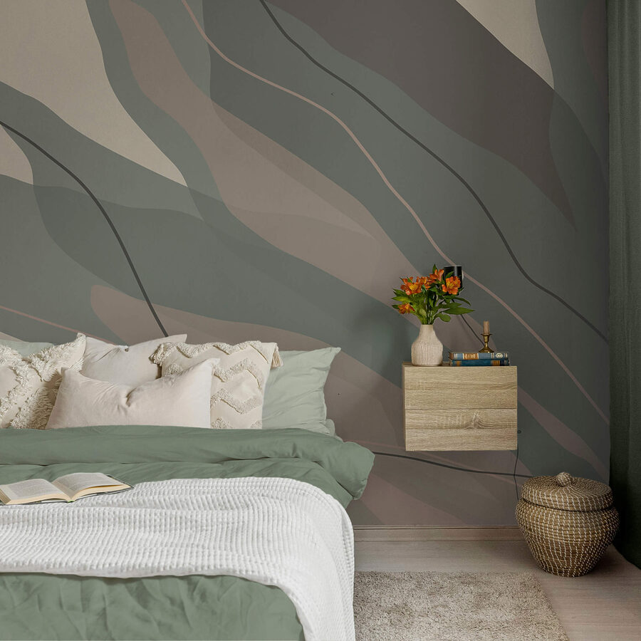 Flowing shapes in soft hues. Flowing shapes in soft hues.