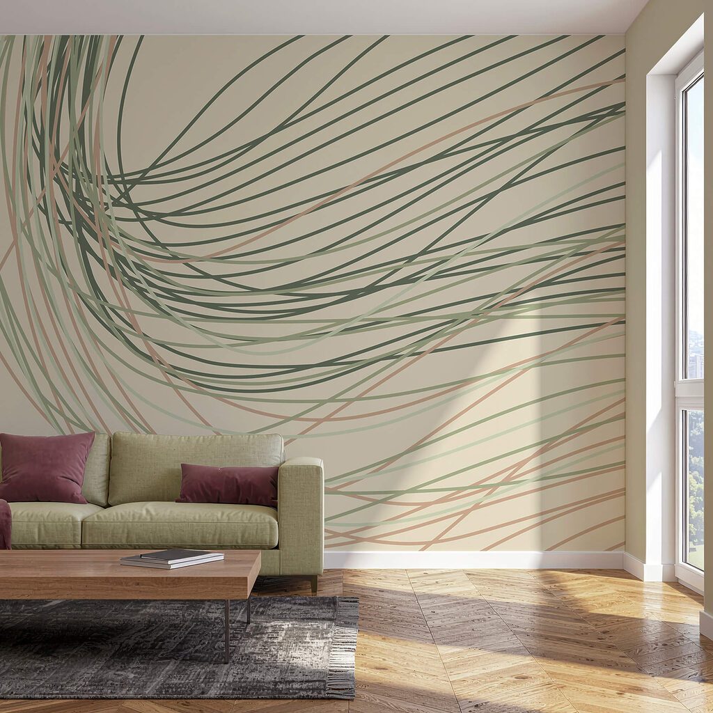 Flowing lines in soft pastel tones