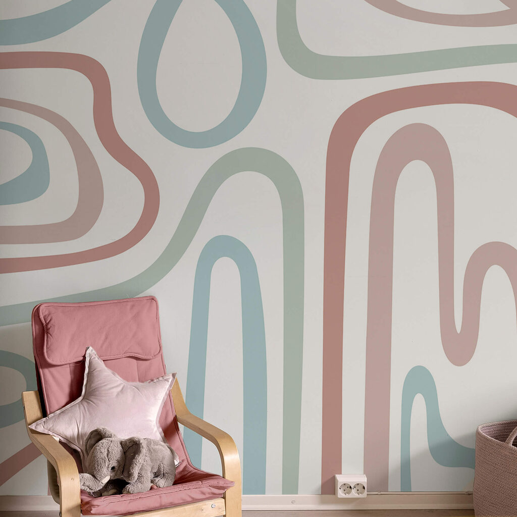 Colorful lines on a white background