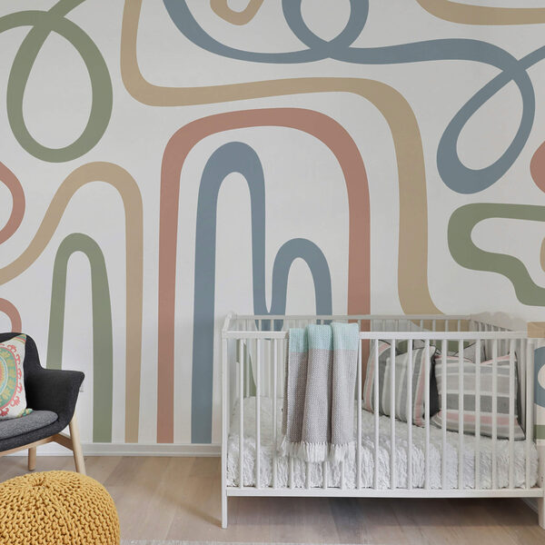 Wall murals Wall murals Colorful lines on a white background (SKU: t00196v1)