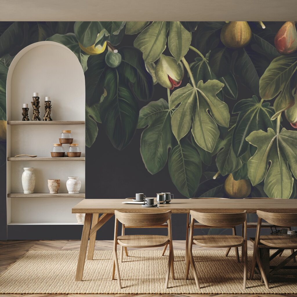 Lush foliage with vibrant fruit display Lush foliage with vibrant fruit display