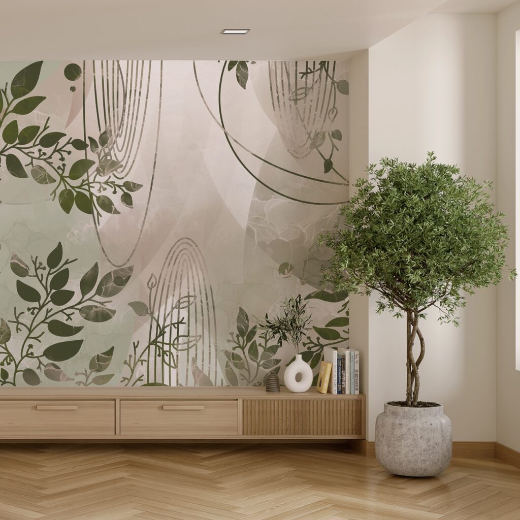 Nature-inspired abstract design in greens